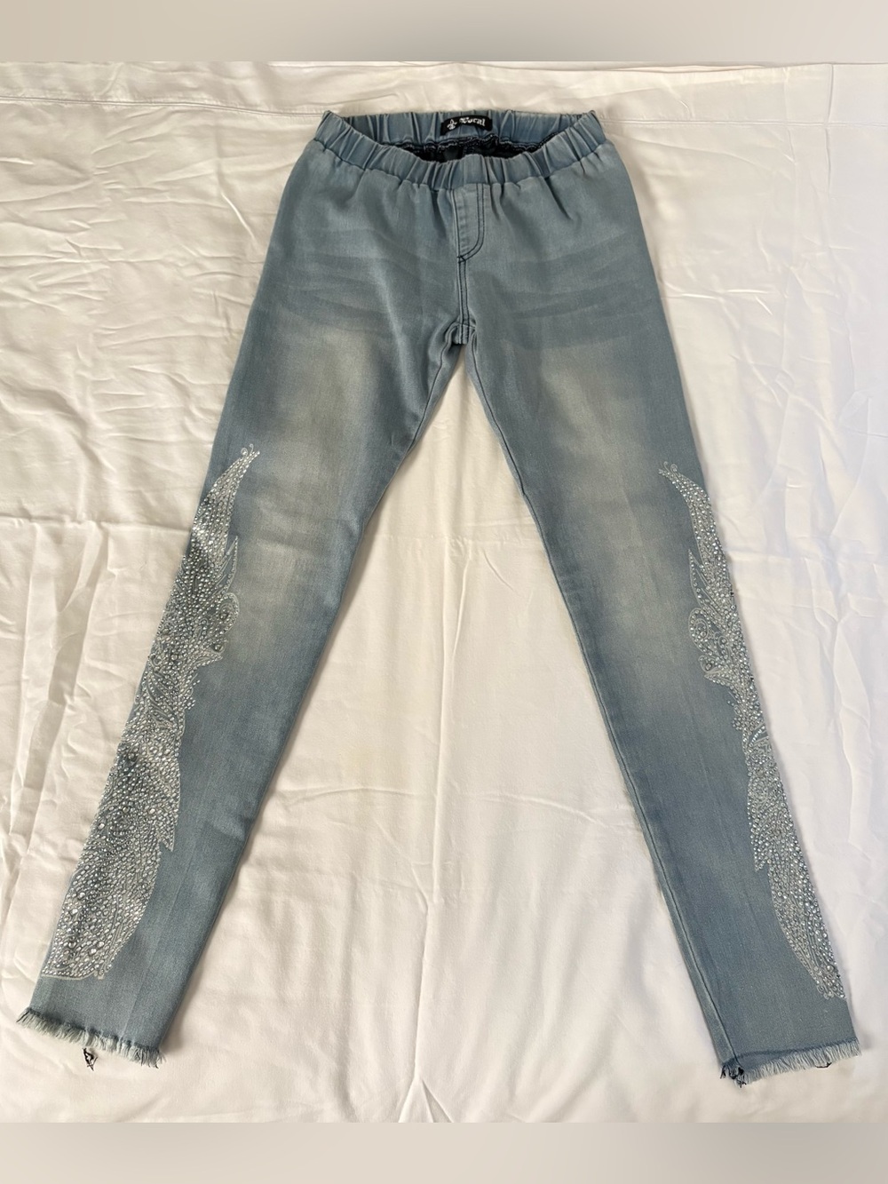 Embellished Light Blue Women’s Skinny Jeans